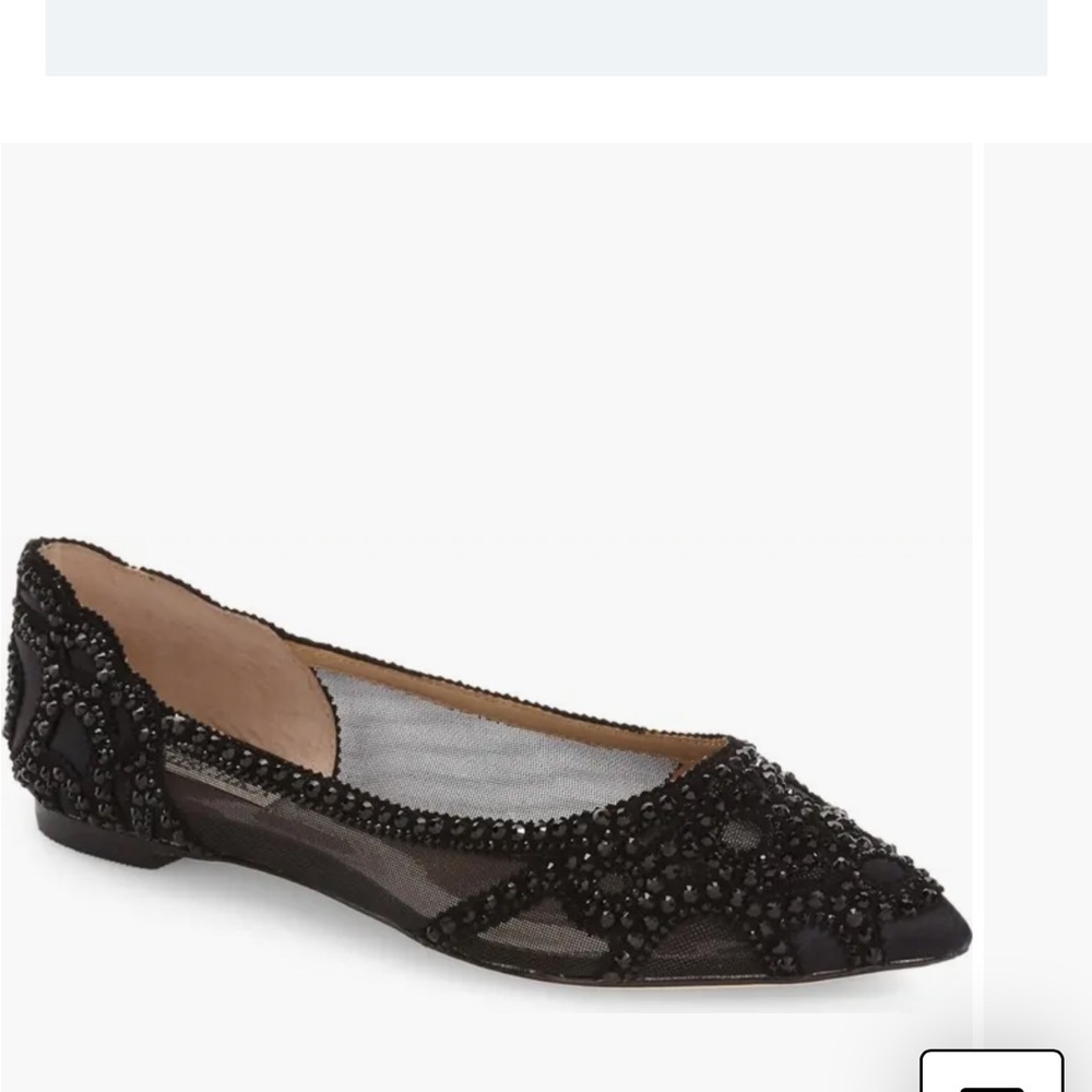 Badgley Mischka Gigi Crystal Pointy Black Satin
